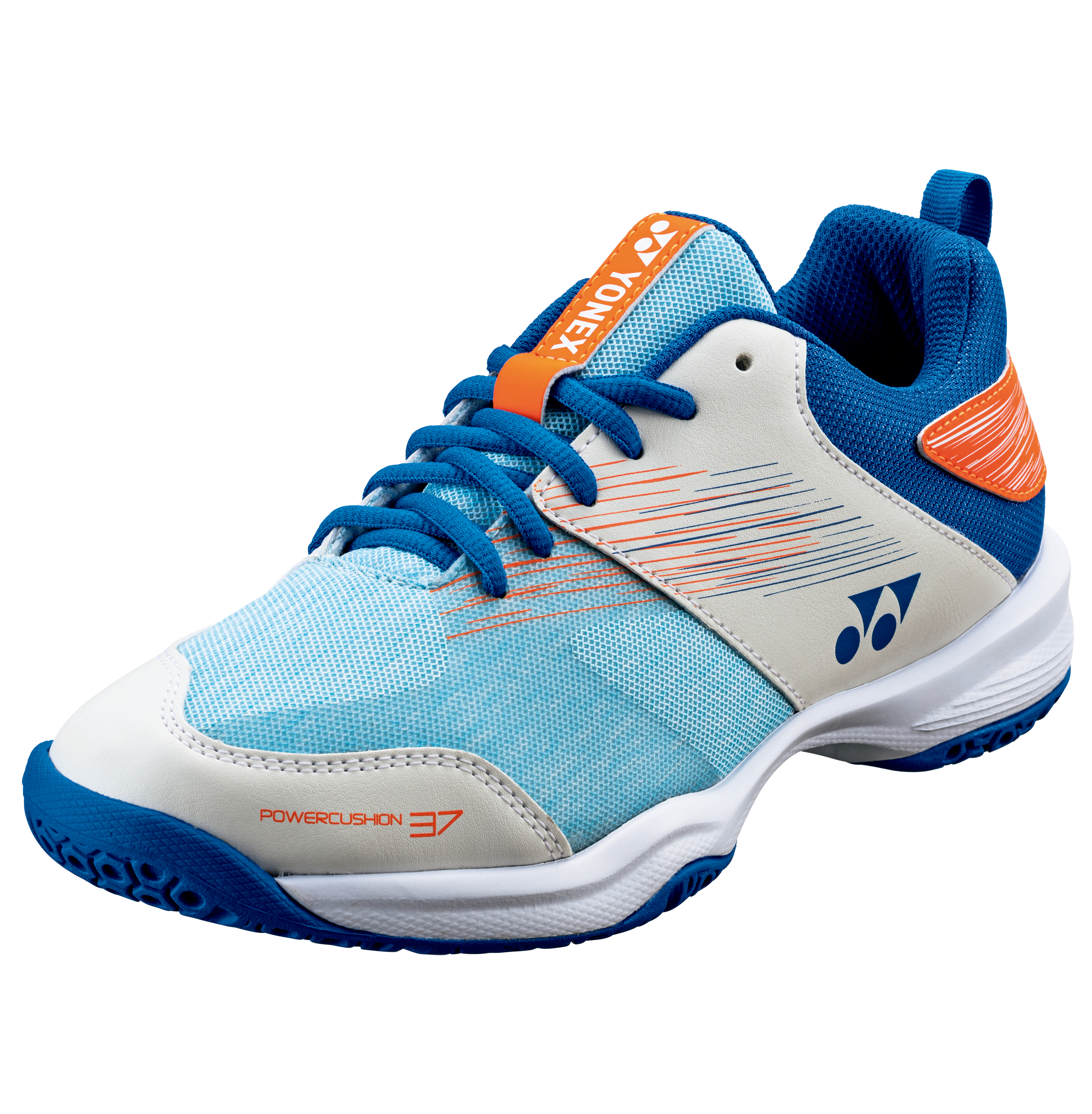 Yonex POWER CUSHION 37 Badminton Shoes SHB37, White / Blue, Unisex