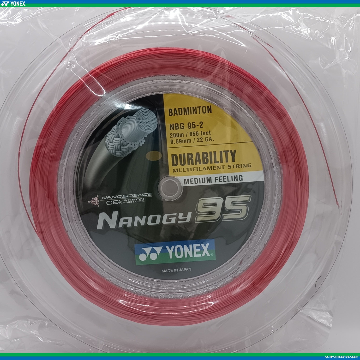 YONEX Nanogy 95 NBG95 Badminton Coil String 200m NBG95-2 RED