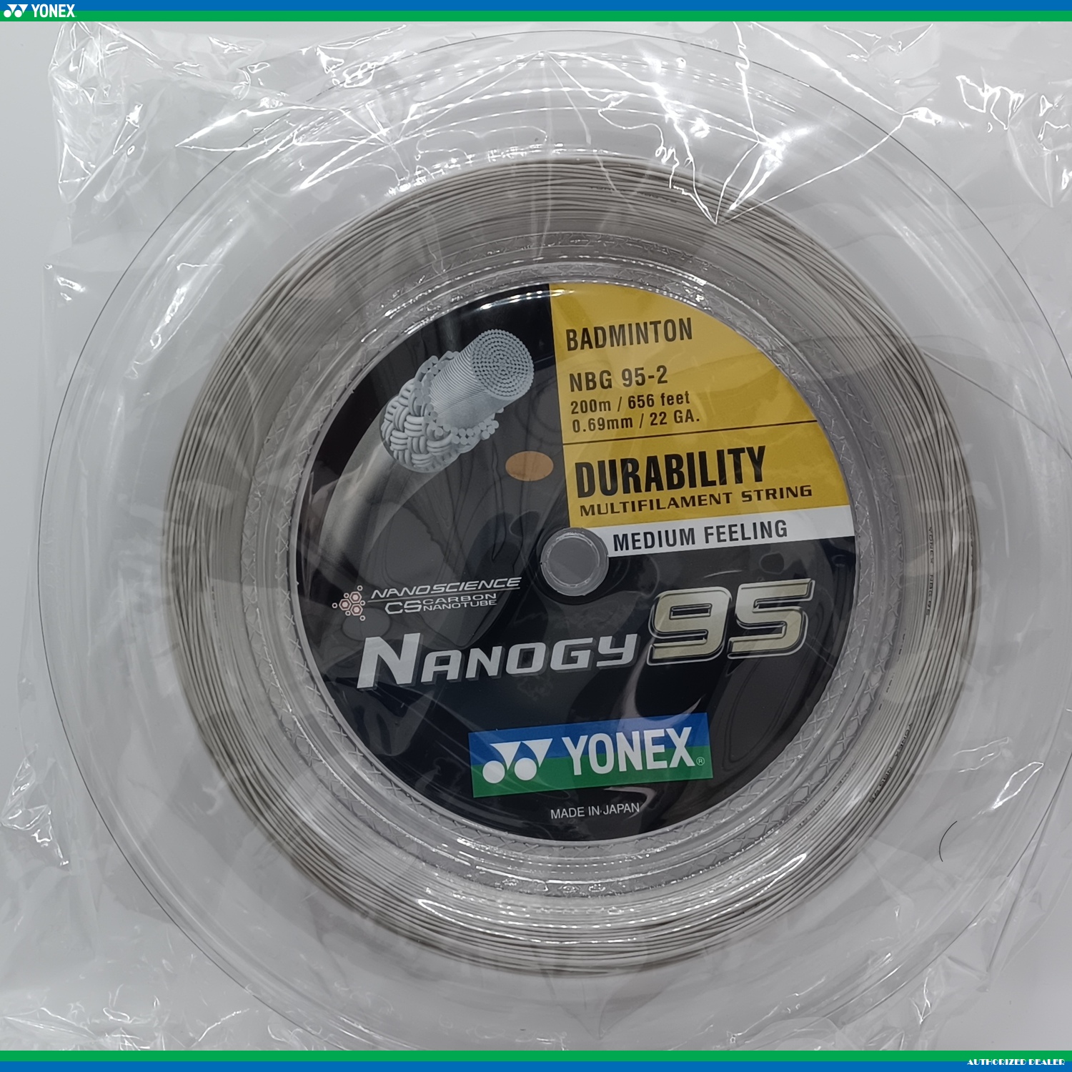 YONEX Nanogy 95 NBG95 Badminton Coil String 200m NBG95-2 Silver Gray